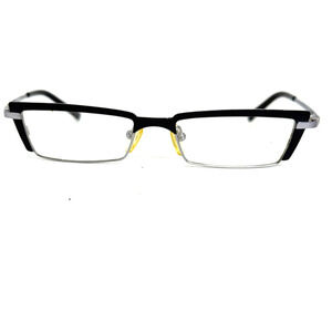 Archipelago Eyeglasses Frames Half Rim Black Silver 51-17-130 H20353